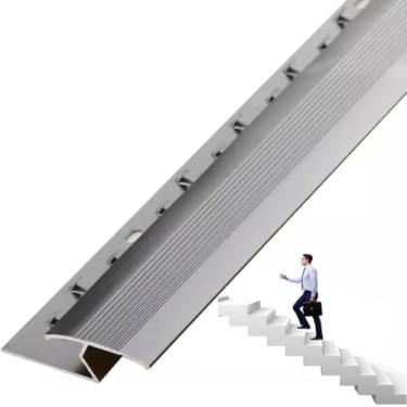 Imagem de Tira De Acabamento De Borda De Liga De Alumínio, Tiras De Transição De Piso Carpete Para Azulejo Tira De Limiar De Piso Laminado De Vinil Cobertura De Lacuna Multiuso Tiras D, Black