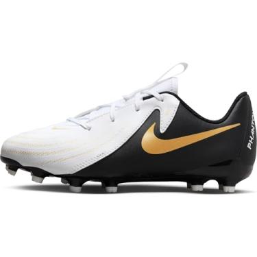 Imagem de NIKE Tênis de futebol infantil unissex Phantom Gx II Academy Fg/Mg, Moeda de ouro Mtlc branca e preta, 18
