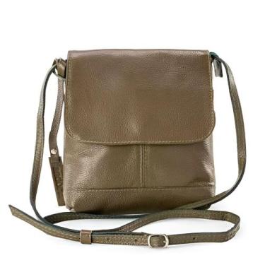 Imagem de Bolsa de Ombro em Couro Legítimo Modelo Jô, Cor Verde Musgo - marca