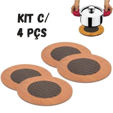 Imagem de Kit 4 Descanso Suporte de Panela Travessa Protetor de Mesa - Amigold, 