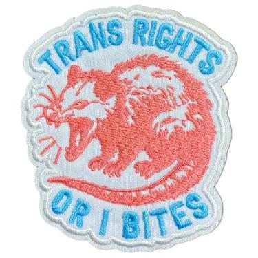 Imagem de Remendo Trans Rights Or I Bites Remendos Bordados Possum Feminista Liberal LGBTQ Engraçado Queer Costurar/Passar a Ferro Remendo para Jaquetas, Mochila, Chapéu, Uniforme DIY Remendos Presentes para