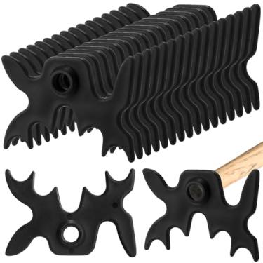 Imagem de HappyAlley 30 peças de cabeça de ponte de taco de sinuca de plástico preto, cabeça de alce portátil, acessórios e equipamentos para tacos de bilhar para tênis de mesa