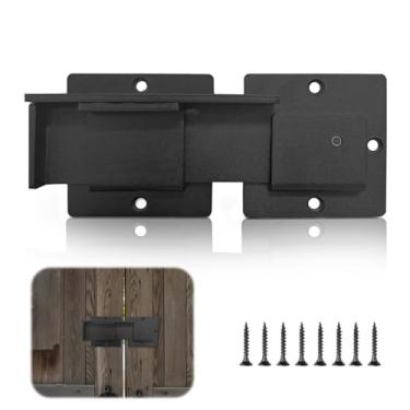 Imagem de Trava de porta flip com 3 furos de cadeado, travas de porta de celeiro ajustáveis para portões deslizantes/giratórios, trava de porta de liga de alumínio resistente