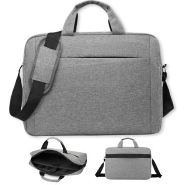 Imagem de Pasta para Notebook até 15'' Impermeável com Bolso Frontal | Bolsa Executiva Unissex Com Alça de Mão e Ombro | Ideal Para Trabalho, Faculdade e Viagem - Cor Cinza | Exclusivo Izal