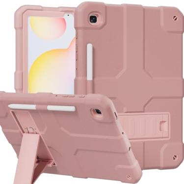 Imagem de Stweap Capa para Samsung Galaxy Tab S6 Lite de 10,4 polegadas 2024/2022/2020 com suporte para caneta S, capa resistente à prova de choque de grau militar resistente à prova de choque com suporte (ouro