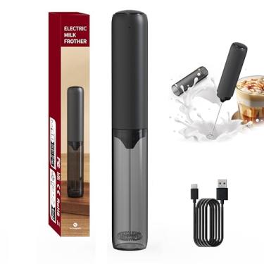 Imagem de Mini Mixer Fuê Portátil, Misturador de Bebidas Recarregável USB, Batedor e Espumador de Leite Sem Fio, Com Tampa, Para Café, Latte, Matcha, Chocolate Quente, Premium