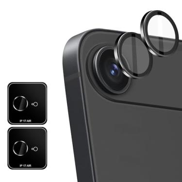 Imagem de Para iPhone Air Protetor de Lente de Câmera Vidro Temperado, Capa de Anel de Liga 3D Cor Original Combinação Perfeita - 2 Pacotes