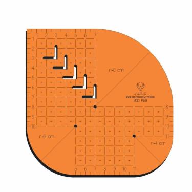 Imagem de Régua Caixa Leite Gabarito Patchwork Pw9 15 Cm Laranja Fenix