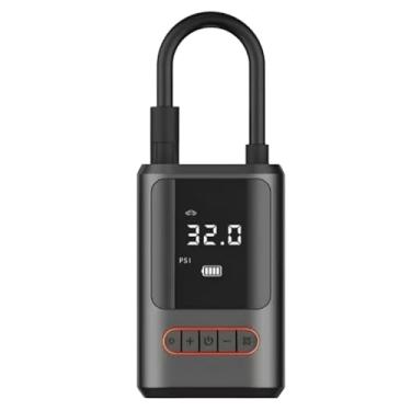 Imagem de Compressor de Ar Digital Portátil, Inflador Elétrico com Display LED, USB Recarregável, Medidor de Pressão PSI