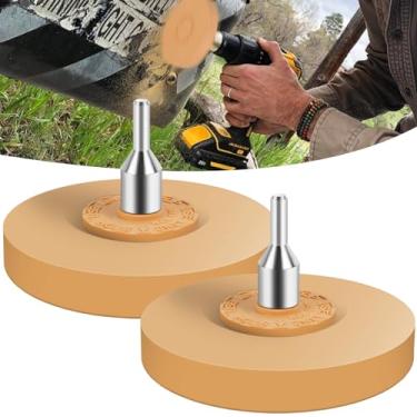 Imagem de LCZNXJJY 2 peças removedor de decalque roda de borracha de 10 cm almofada de roda com adaptador, removedor de adesivo multiuso remove riscas de fitas de vinil, adesivo, decalques de carro, ferramenta