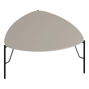 Imagem de Mesa de Centro Para Sala de Estar Baixa Pés Industrial Preto Alef I03 Grigio - Lyam Decor