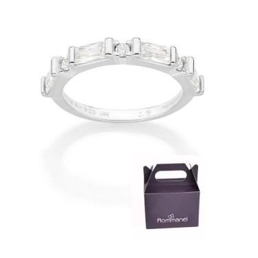 Imagem de Meia aliança Prata Maciça 925 com Zircônia Rommanel 810339, 20, Prata