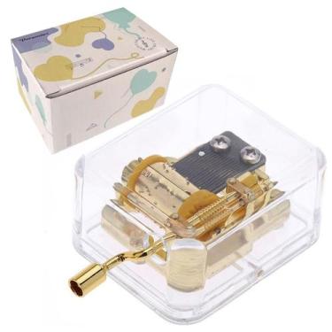 Imagem de Caixa de música Pursuestar La Vie En Rose Clear Gold com manivela