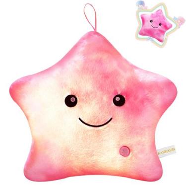 Imagem de Cojín de Peluche KAHEAUM en Forma de Estrella con Luz LED Rosa