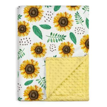 Imagem de Cobertor SANDJEST 76x102cm Minky Sunflower para crianças