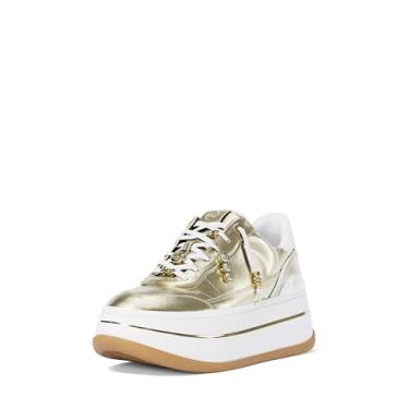 Imagem de Michael Kors Tênis feminino Hayes com cadarço, Ouro pálido, 35