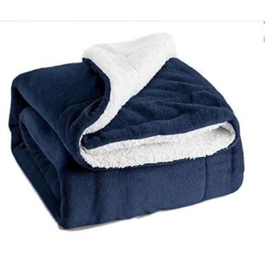 Imagem de Cobertor Dupla Face para Cama Queen, Manta Edredom em Azul Marinho e Branco, Cobertor Térmico de Inverno (rose)