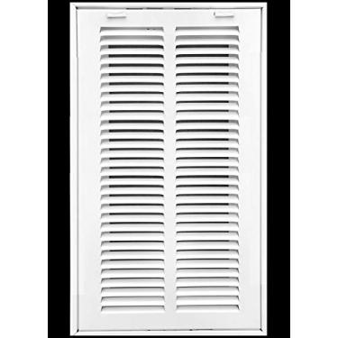 Imagem de Grade de filtro de ar de retorno de aço de 20 x 61 cm para filtro de 2,5 cm - Face/porta removível - Capa de duto HVAC - Face plana estampada - Branca [Dimensões externas: 26 5/20.3 cm L x 66 5/20.3
