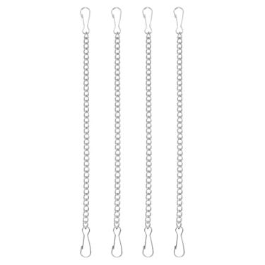 Imagem de PATIKIL 4 correntes suspensas com ganchos, ganchos de plantas de 19 cm para alimentadores de pássaros, lanternas, sinos de vento, quadros-negros e ornamentos, prata