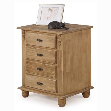 Imagem de Mesa de Cabeceira Com 4 Gavetas 404 Pinhão Verniz