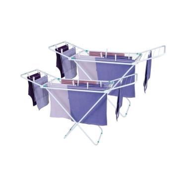 Imagem de Kit 2 Varal De Chão Com Abas Retrátil Slim Mor