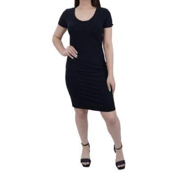 Imagem de Vestido Feminino Lunender Canelado Preto - 0046-Feminino