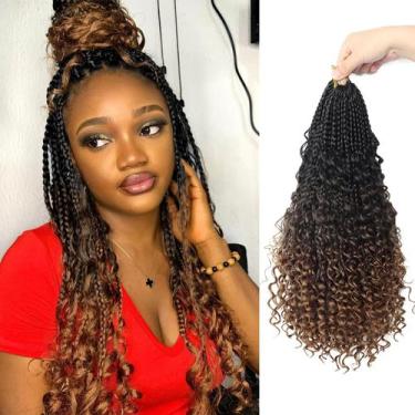 Imagem de Cabelo de crochê Diha Goddess Box Braids 16 cm com pontas encaracolada