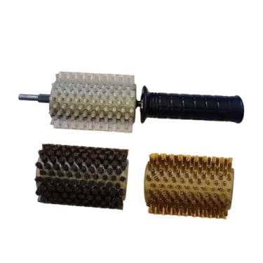 Imagem de oshhni Kit de escova para encerar esquis com cabo ergonômico, ideal para manutenção. Eficiente, fácil de manusear, portátil e profissional, 10cm