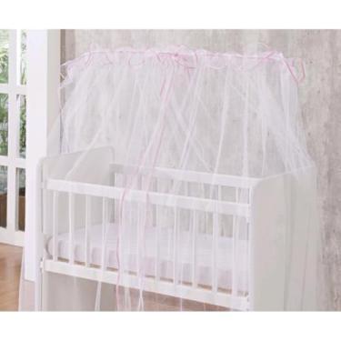 Imagem de Mosquiteiro para Berço Americano e Nacional – Tela Tule Antimosquito para Bebê, Cortinado Protetor Leve e Resistente, Cobertura Completa(Rosa,BERÇO AMERICANO)