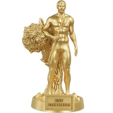 Imagem de Estátua Exu da Mata Umbanda Candomblé (Cor Ouro)