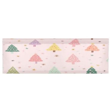 Imagem de CEBUGI Cortina blackout para janela – Cortinas de proteção de privacidade para cozinha/banheiro/sala de estar/lavanderia (137 x 45 cm, 1 painel, linda árvore de Natal)