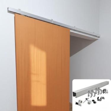 Imagem de Kit Trilho Porta De Correr Roldana 2 Metros portas Até 80kg - rodinato