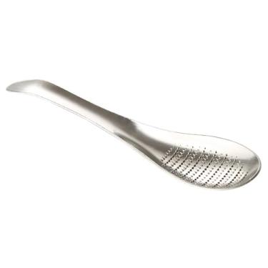 Imagem de Colher trituradora de gengibre e alho de aço inoxidável - Ferramenta de cozinha manual para purês de frutas eficientes, fácil de limpar, colher durável