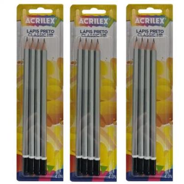 Imagem de Lápis Preto HB Nº 2 Acrilex Kit com 12 Lápis