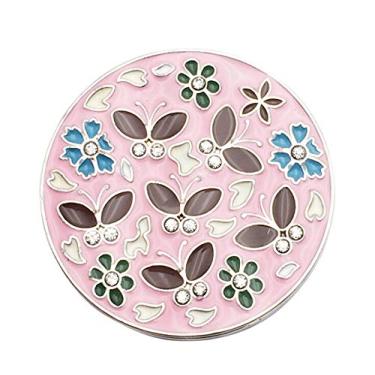 Imagem de Bolsa dobrável, bolsa com gancho, bolsa de metal em forma de flor, suporte de mesa (rosa