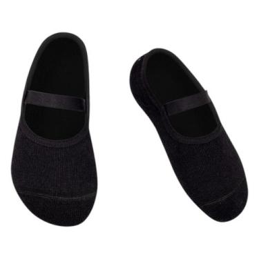 Imagem de Meia Sapatilha Antiderrapante Unissex Kids Lisa Preta Puket Tamanho:28