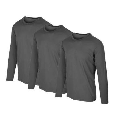 Imagem de Kit 3 Camisetas Proteção Solar Permanente UV50+ Tecido Gelado  Slim Fi