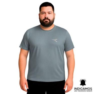 Imagem de Camiseta Diadora Small Logo Plus Size Masculina - Grafite G1, Grafite,