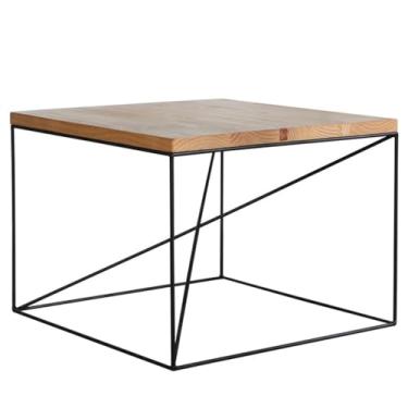 Imagem de Mesa de centro mesa de centro retrô de madeira maciça mesa de centro pequena minimalista americana mesa de centro quadrada mesa lateral quadrada mesa de quarto