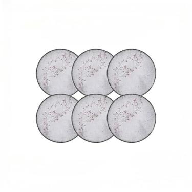 Imagem de Aparelho de Jantar com Design Floral - Jogo Completo de Pratos Rasos, Fundos e Sobremesa, Opções de Kits para Mesa Posta e Convidados (Kit 6 Pratos Rasos 25 cm)