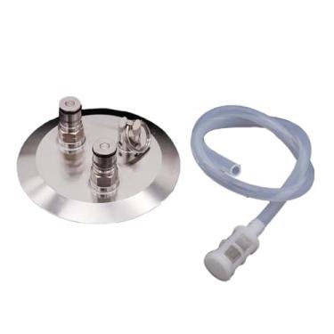 Imagem de Home Brewing 10.2 cm Tri Clamp (119 mm OD) Tampa de conversão de trava esférica com poste de cerveja de gás PRV mangueira de silicone 60 cm equipamento de barril acessórios de fabricação de cerveja