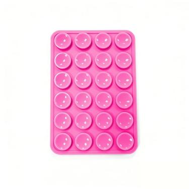 Imagem de Suporte de telefone com sucção dupla face de silicone, aderência adesiva removível, acessório de selfie e vídeo mãos-livres, suporte de sucção de telefone TikTok tendência para iPhone e Android (7,6