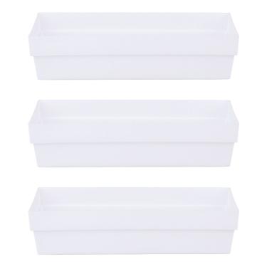 Imagem de Kit Organizador de Gavetas Cazza Block Branco 3 Peças Tamanho G