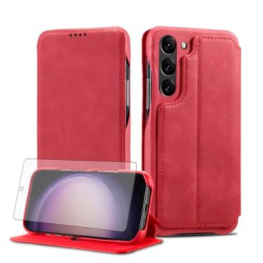 Imagem de Asuwish Capa de celular para Samsung Galaxy S23 5G capa carteira celular com protetor de tela de vidro temperado e flip couro PU porta-cartão de crédito acessórios S 23 23S GS23 G5 SM-S911U 6,1