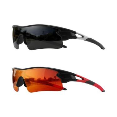Imagem de Óculos De Sol Coloridos UV400 2PCS Lente Única Para Esportes Ciclismo 