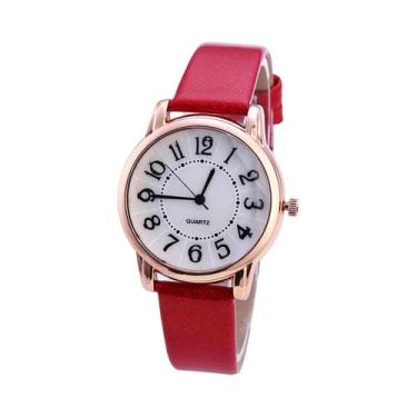 Imagem de Relógio Digital De Pulso Com Pulseira De Couro Fosco Para Mulheres, Re