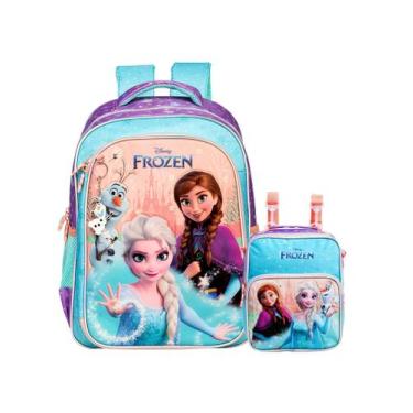 Imagem de Kit Frozen Elsa Anna Mochila Costas + Lancheira Térmica - Xeryus