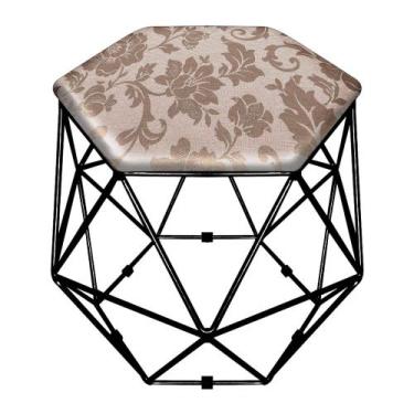 Imagem de Puff aramado hexagono linho a15 base pre - DRossi