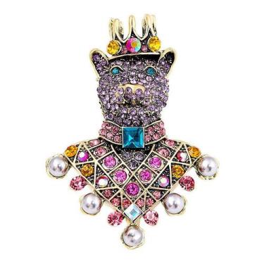 Imagem de Broche Pin Vintage Bear Crown Luxury Animal Lapel Alloy - yiweisai