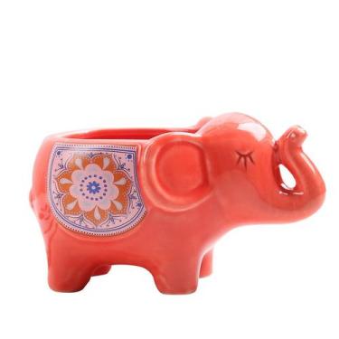 Imagem de Vaso de flores Vaso cerâmico de desenho animado de elefante para plant
